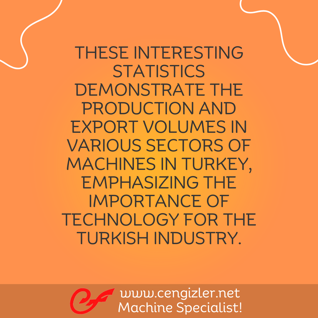 6 DEMONSTRATE THE PRODUCTION AND EXPORT VOLUMES IN VARIOUS SECTORS OF MACHINES IN TURKEY EMPHASIZING THE IMPORTANCE OF TECHNOLOGY FOR THE TURKISH INDUSTRY